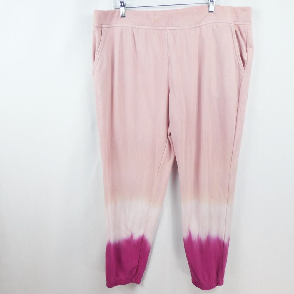 Wildfox Tie Dye Jogger Size XXL Pink Sweatpant Knit Relaxed Fit Pull On Pants 2X - Picture 2 of 12